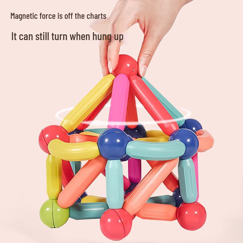 3D Magnetic Rod Building Blocks for Kids - Strong Magnet Puzzle Toy for Boys
