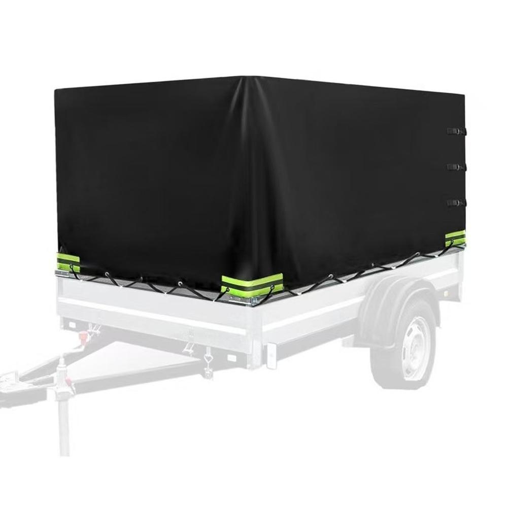 1PC Trailer Cover 210*114*90cm 420D Utility Trailer Cover Waterproof Windproof Heavy Duty Black Dump Trailer Covers Home Parts