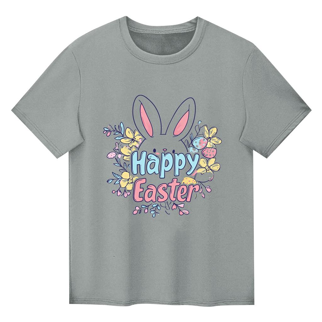 Children's Printed Short Sleeved Round Neck Casual Comfortable Loose Lightweight Top
