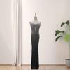 European and American Sexy Tube Top Super Body Vertical Stripe Sequins Thin Dress Dress