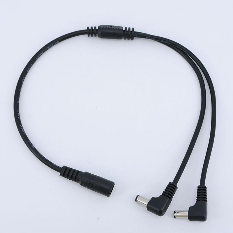 30cm DC 1 Male Female To 2 Way Male Female Power Supply Jack Splitter 5.5x2.1mm Supply Angel Cable for Strip Light 18/24awg Cord