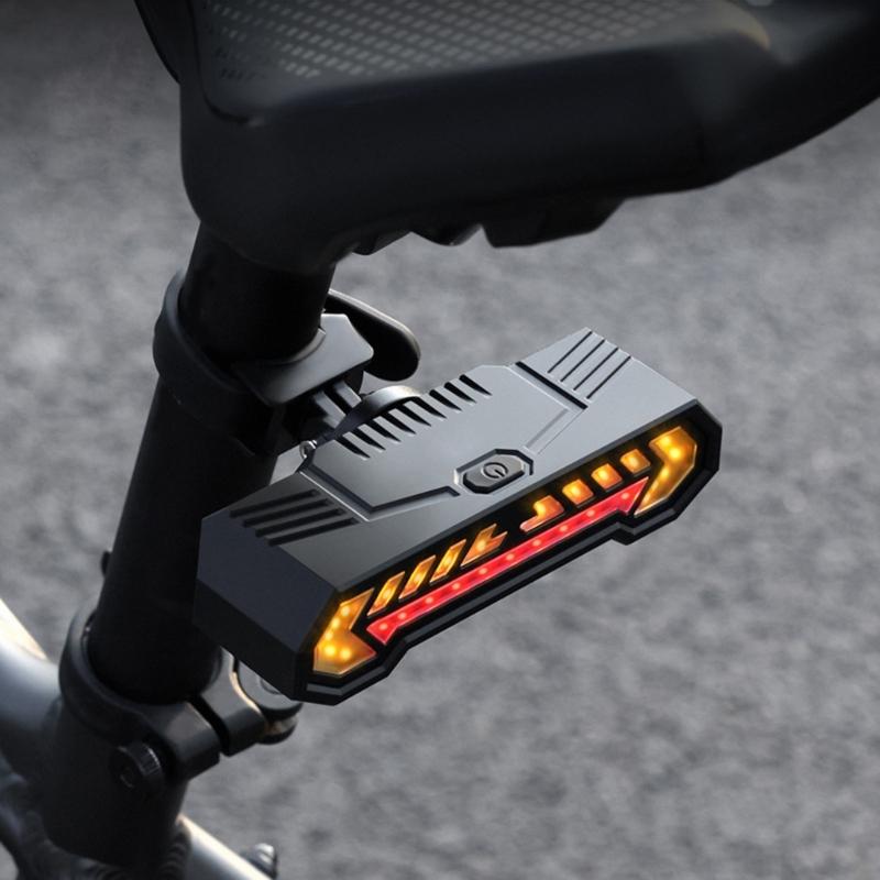 Rechargeable Bicycles Tail Light With Wireless Remote Control And Turn Signal Projection For Enhances Cycling Safety