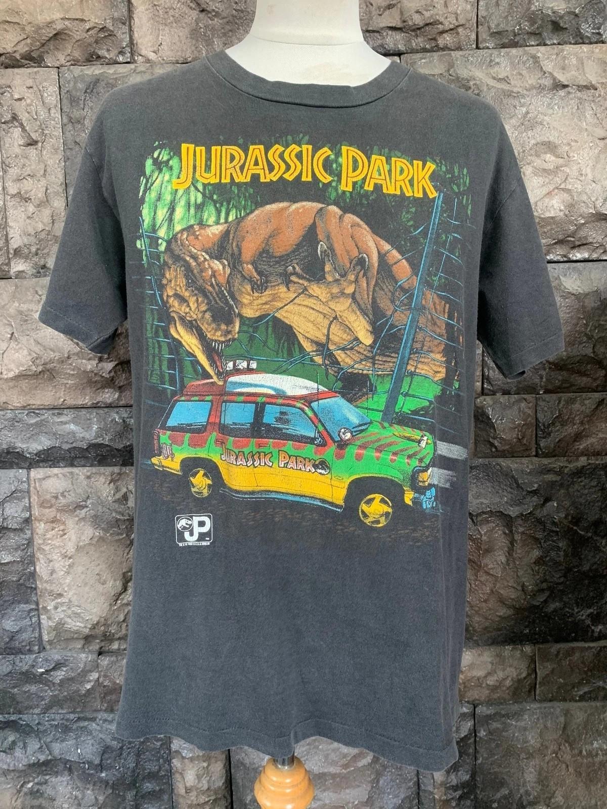 Vtg Jurassic Park Jurassic World 2025 Movie Black T shirt Heavy cotton S-5XL XXXXL