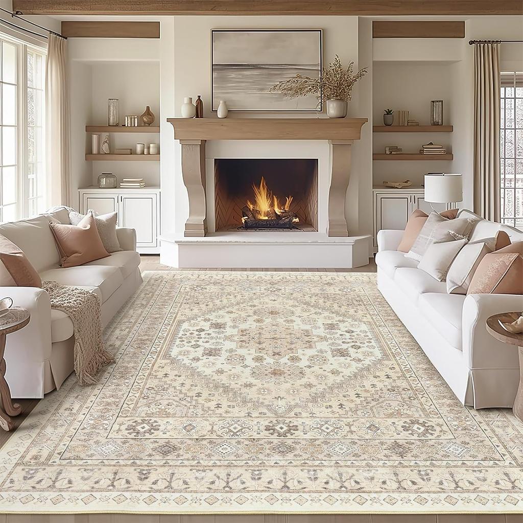 Retro Home Living Room Rug Large Size Non-slip Entrance Door Mats Easy Cleaning Soft Bedroom Carpet Decoration