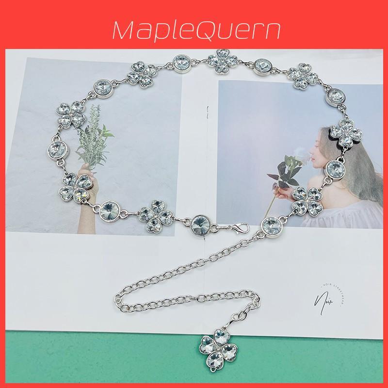 Metal Crystal Waist Chain With Water Diamond Embellishments For Elegant Women