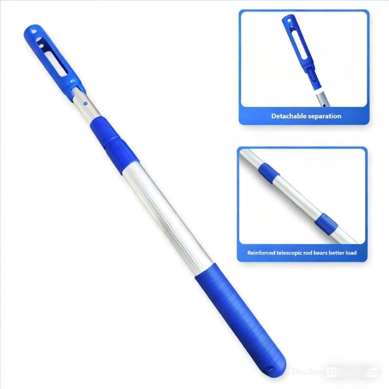 Quick Assembly Heavy Duty Aluminum Telescoping Pool Leaf Net Poles 3 Section 4 Section Adjustable Cleaning Tool Nonslip Handle