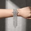 Sparkling Long Tassel Hand Jewelry Rhinestone Luxury Rectangular Wide Bangle Water Drop Light Luxury Women's Hand Chain