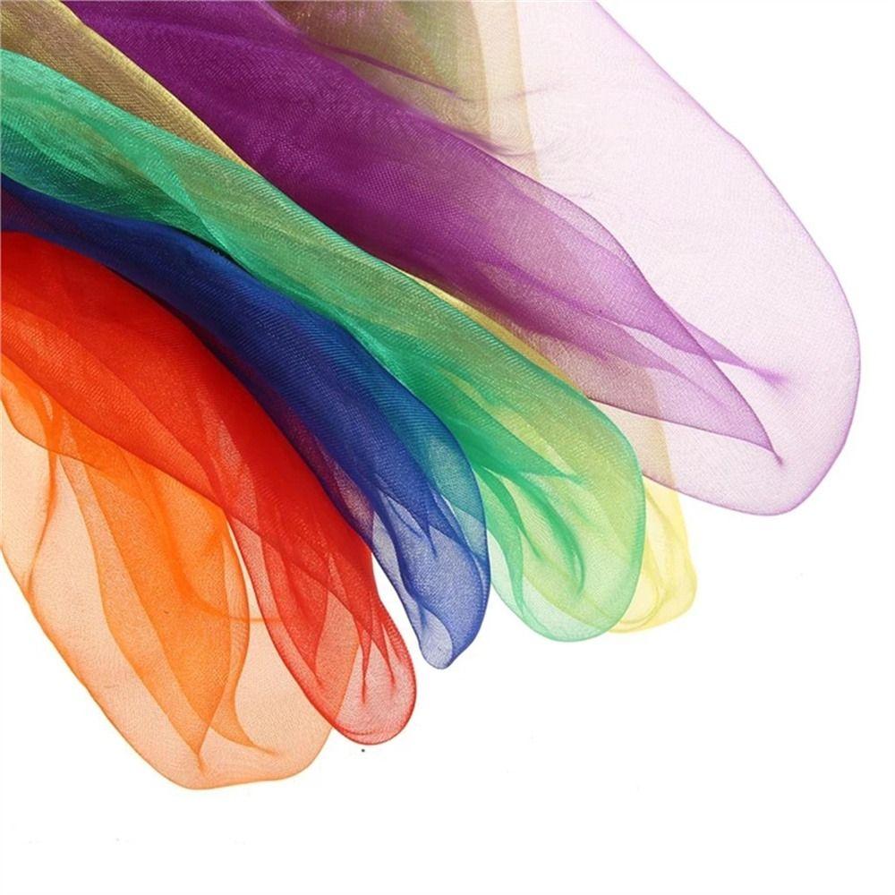 6 Pcs /set Candy Colors Gymnastics Scarves Solid Color Dance Gauze  Stage Performance