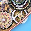 Prague Astronomical Clock 3D Wooden Magnet with Rotating Gears - Czech Travel Souvenir