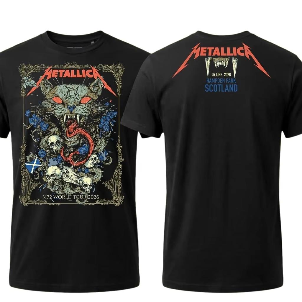 2026 Metallica Kapela M72 Světové turné Budapešť Tričko Pánské Dámské Čistá Bavlna Y2K Móda Streetwear Krátký Rukáv Vysoká Kvalita Dámské Pánské Oblečení