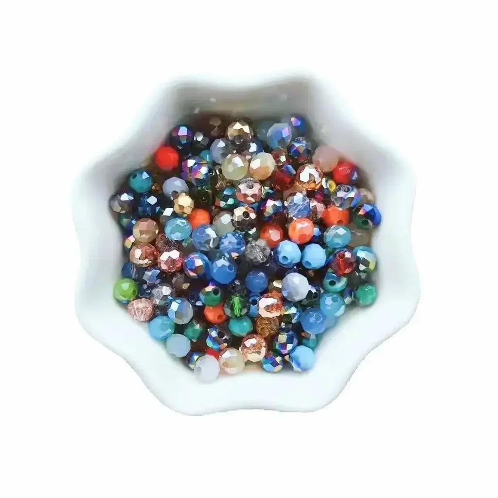 50 Stück Kristall Rondell Facettierte Glasperlen Für Schmuckherstellung DIY Damen Armband Halskette Schmuckzubehör 4*6mm
