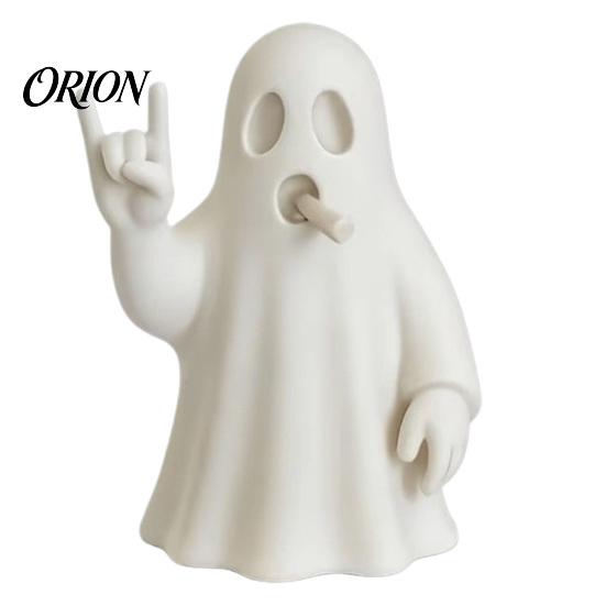 Trendy Metal Gesture Statue 3D Printed Rock Ghost Figurine, Cool Hand Statue, Matte Compact Stable Table Figurines White Desk Decor for Bedroom Gaming