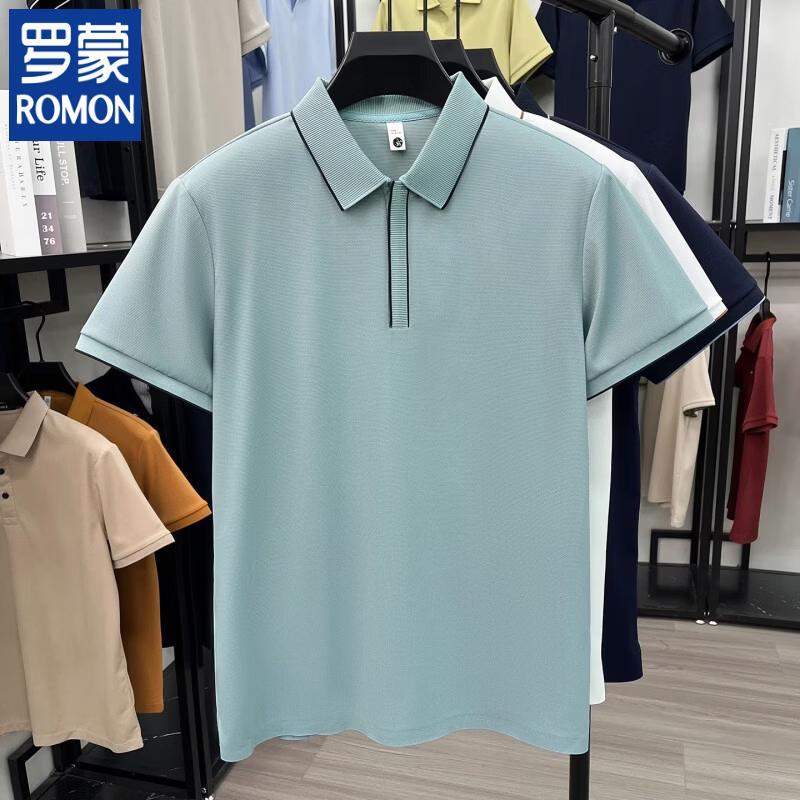 ROMON Men s Cooling Breathable Short Sleeve Polo Shirt 2XL