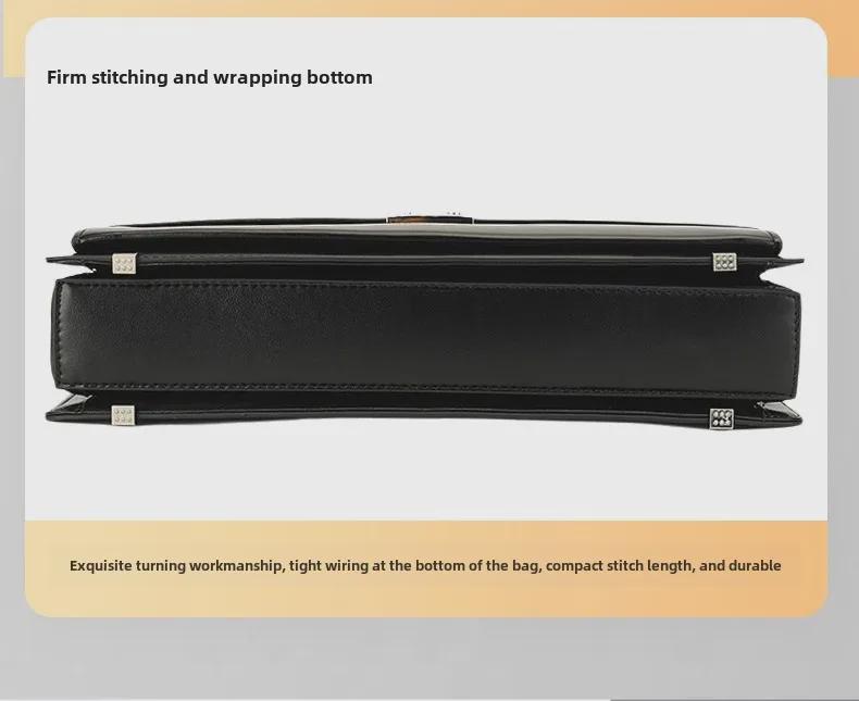 2024 Men's Genuine Leather Briefcase: Cowhide Shoulder Messenger Bag with Password Lock - European and American High-End Design