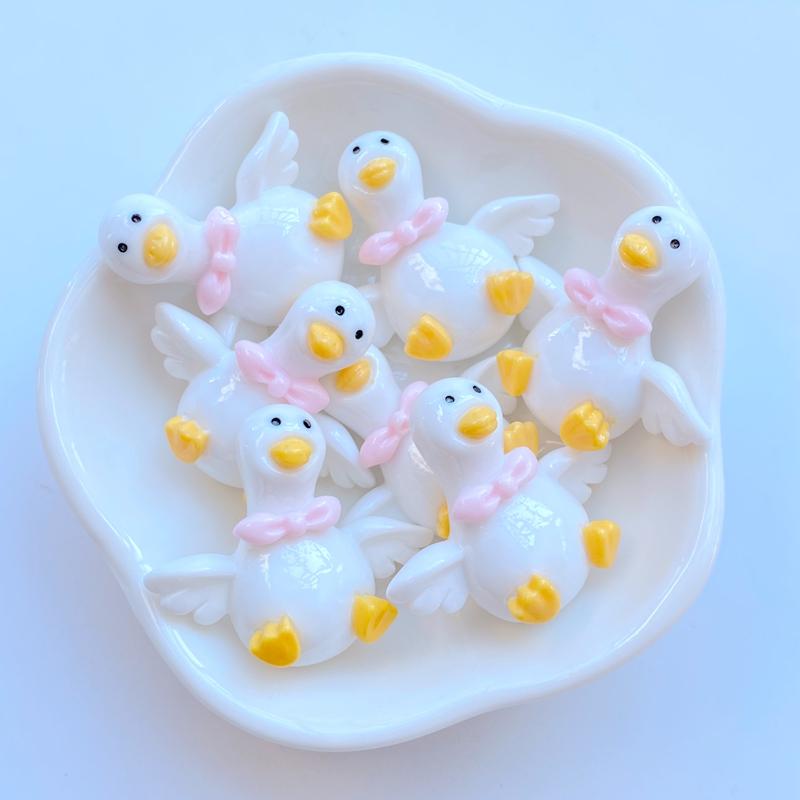 10Pcs New Cute Resin Mini Cartoon Duck Series Flat Back Fit Phone Deco Parts DIY Embellishments for Hair Bows Accessories
