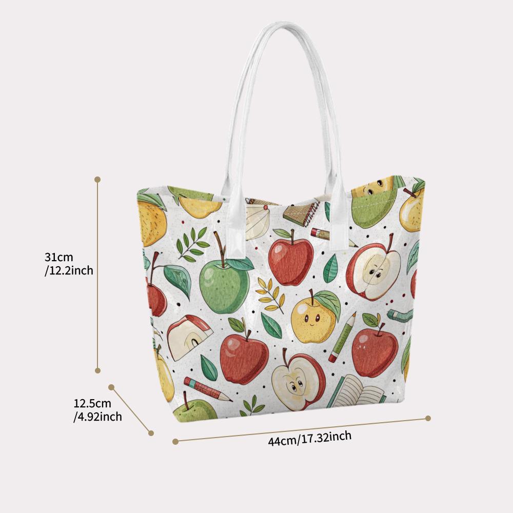 Cute Apple Pattern Tote Bag for Daily Use