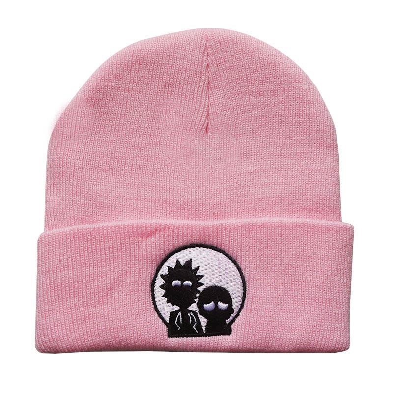 New cartoon European and American embroidered knitted hat, autumn and winter pullover hat, student woolen hat, cold weather hat, unisex student