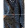 Lazy Style Retro Hand-stitched Large Sweater Jacket Women Loose Spring Autumn Thick Mid-length Knitted Cardigan