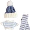 Doll Clothes Sweater Photo Props Detachable Cute Scarf Hat for 6.69inch Green stripe
