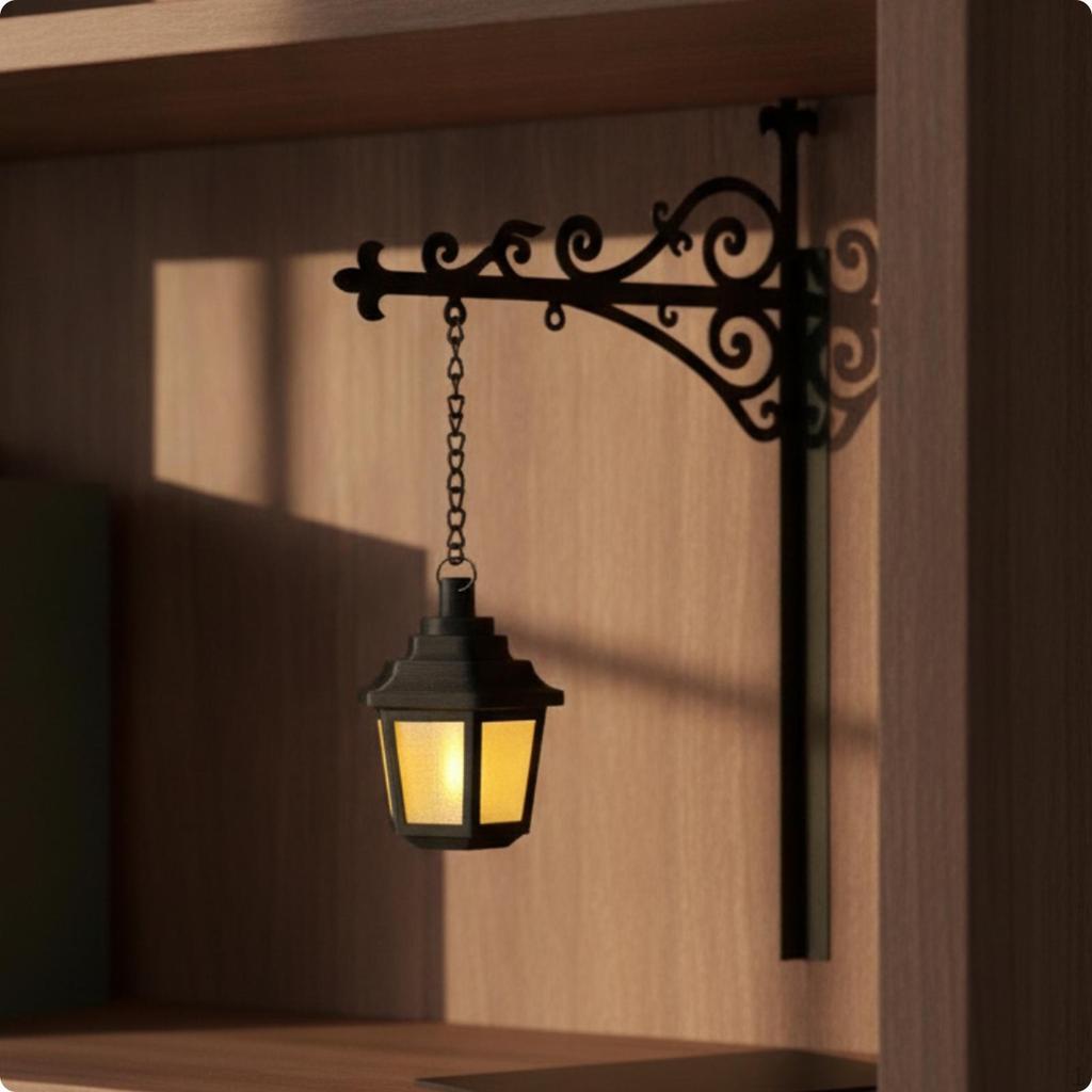 bookshelfs Light Scrollwork Wall Lamp with Chain Decorative for Readers, Reading