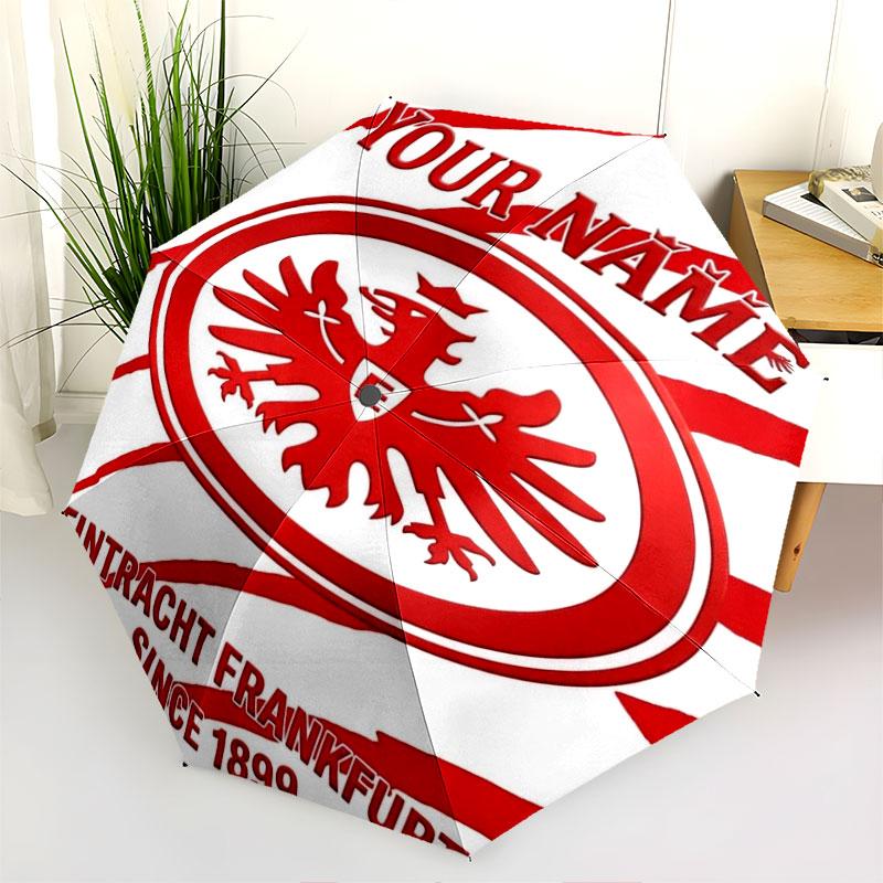 1 PC Automatic Folding Umbrella - Eintracht Frankfurt Custom Name Pattern, Portable & Foldable Design with 8 Ribs, Christmas Birthday Gifts