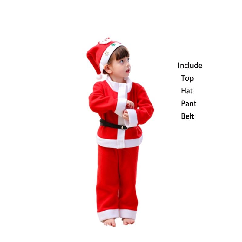 Christmas Kid Santa Claus Cosplay Costume Boy Girl Xmas Party Fancy Outfit Dress