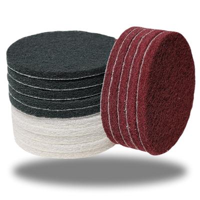 15 Pack 5 Inch Hoop And Loop Multipurpose Scrubber Scouring Pads - Flocking Scuff Pads, Conditioning Discs Polishing Pads For Furniture Automotive