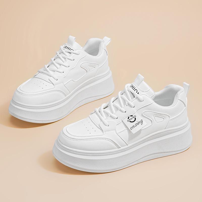 

Women s Spring 2025 Breathable White Canvas Sneakers - Korean Style, Thick-Soled, Versatile Casual Shoes 37