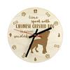Chinese Crested Dog, Puff - Clock with Dog, Wooden Clock with Engraving, Personalised Clock by