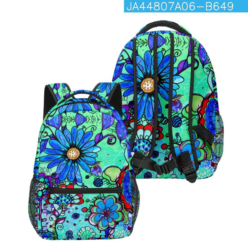 Cartoon Cartoon Kpop Youthful School Bags Unisex Sunflower Travel Bags 3D Print Oxford Waterproof Notebook Shoulder Backpacks