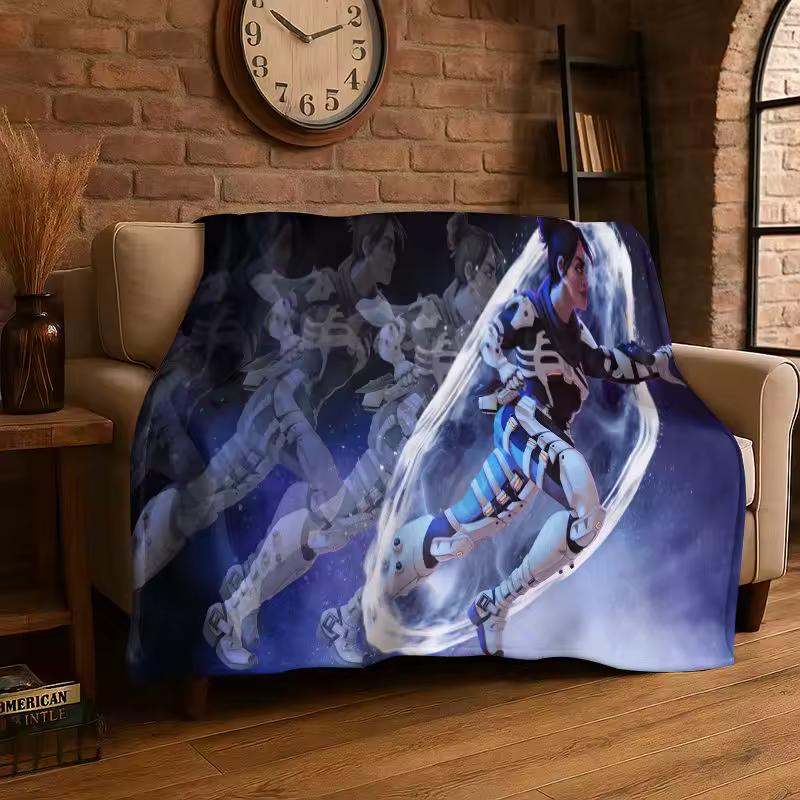 Game Apex Legends Cartoon Flannel Blanket Soft Warm Throw Blanket for Bedroom Living Room Bed Travel Camping Picnic Gift