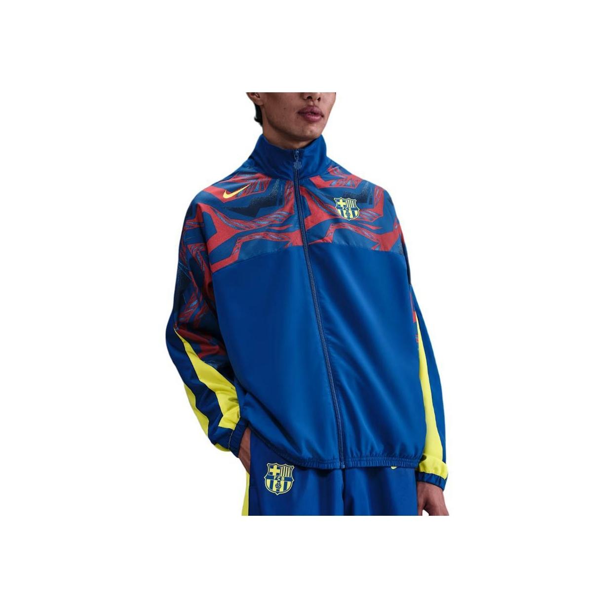 Nike Woven Stand Collar Zip Long Sleeve Loose Football Shirt Men tops FZ1281-431 S