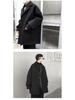 Men's Trendy Mid-Length Wool Coat - Loose Fit, High-End Single-Breasted for Autumn & Winter