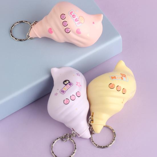 Mini Conch Shell Horn Keychain with Voice Recorder Cartoon Toy Pendant for Bags Backpacks Novelty Phone Charm Grab Machine Prize Fun Gift for Kids