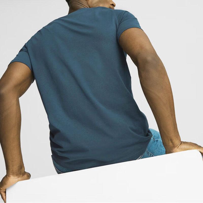 Puma Sports Casual Round Neck Short Sleeve T-Shirt Men T-Shirts Midnight-Blue 676697-16