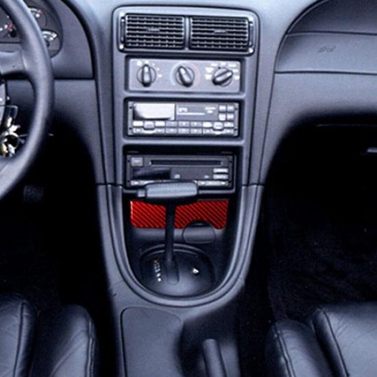 Red Carbon Fiber Center Console Accent Panel Trim Cover For Ford Mustang 01-04