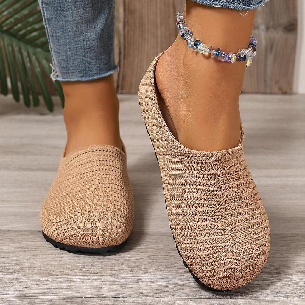 Weave Damen Flats Slipper Elegant Flache Mules Schuhe Sommer Neue Mode Flip Flops 2025 Laufen Gemütlich Weich Sandalen