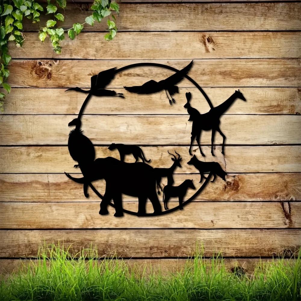 Wildlife Metal Wall Art – Animals Art Decor, kovové cedule pro divokou zvěř do obývacího pokoje, elegantní nástěnné závěsy a dekorace interiéru