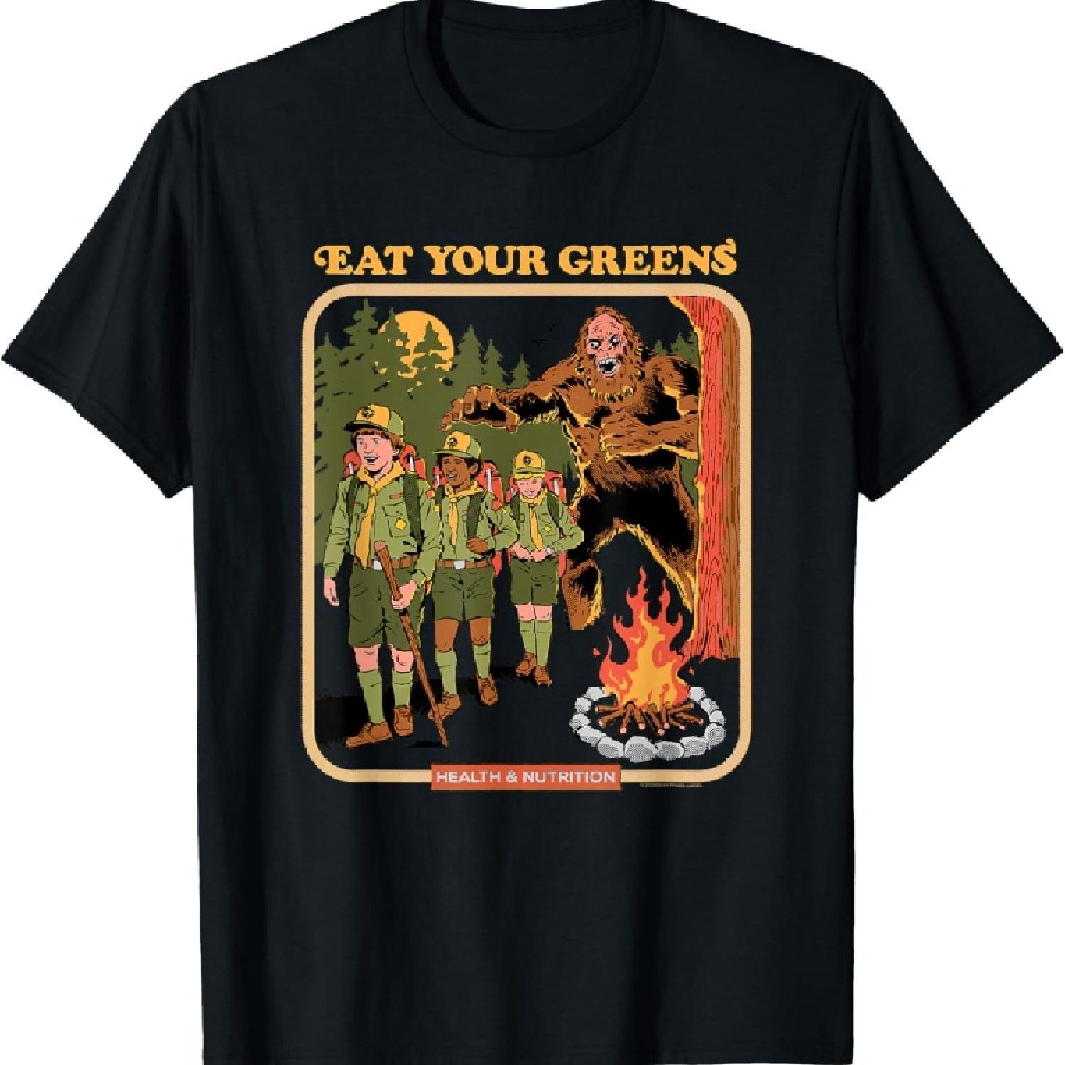 

Eat Your Greens Bigfoot Retro Dark Humor T-Shirt XXXXXL чорний