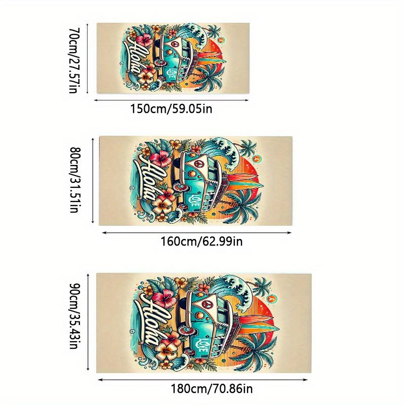 Aloha Surf Bus Oversized Microfiber Beach Mat and Bath Towel-Super Absorbent Quick Drying, Vibrant Design Bath Towel