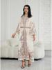 SW2101 Nahöstliches Stehkragen Retro Bedrucktes Muslimisches Abaya Kleid