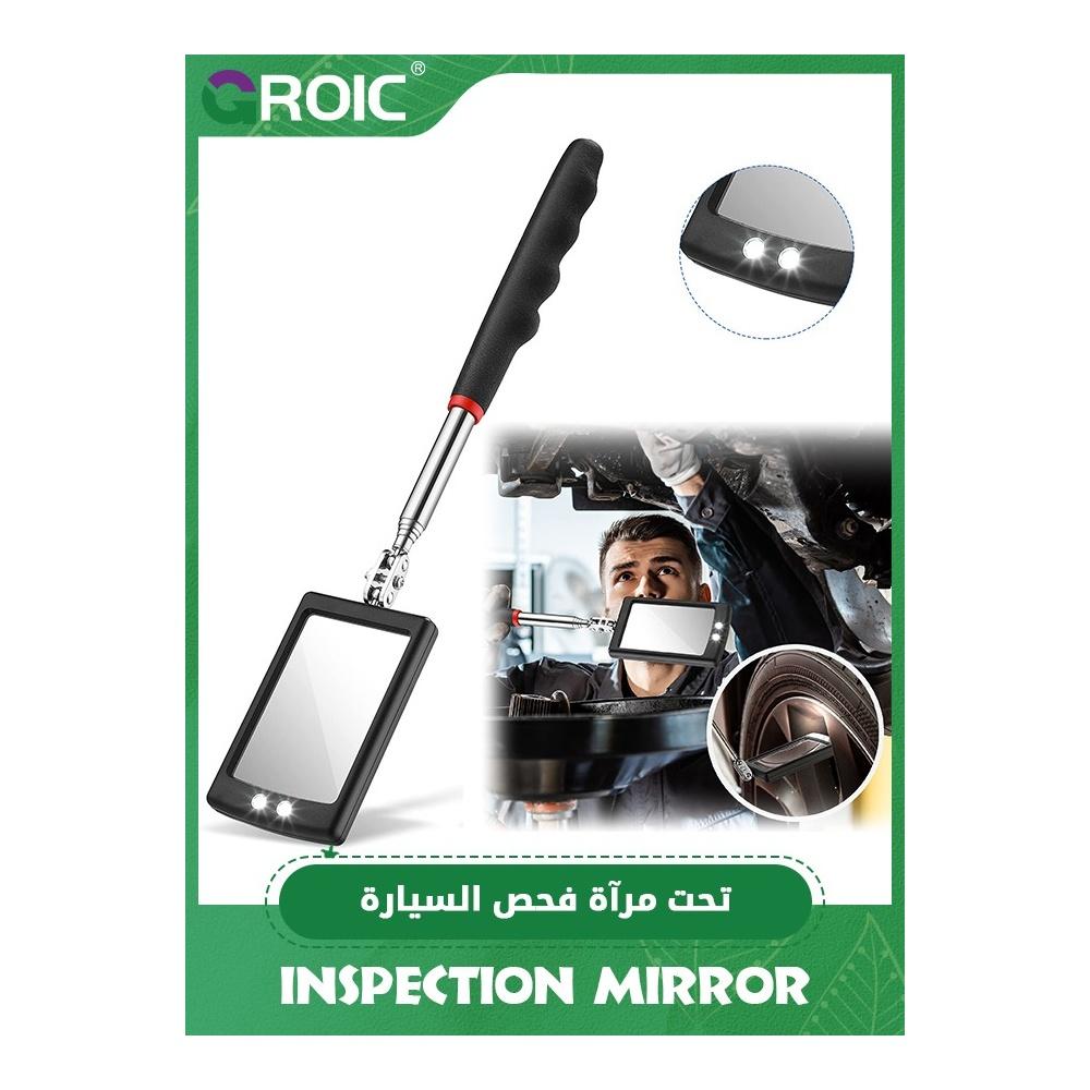 Telescoping Inspectionrror with LED Lighted 87cm Mechanicsrror Tool with Long Handle Round Extendablerror Automotive Extensionrror Round Dentalrror P