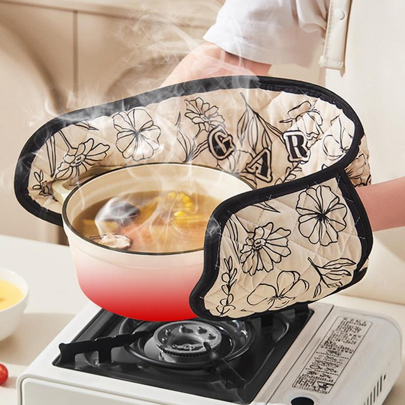 Scald-proof gloves heat-insulating gloves heat-resistant microwave gloves Home kitchen thickened one-piece insulated baking tool