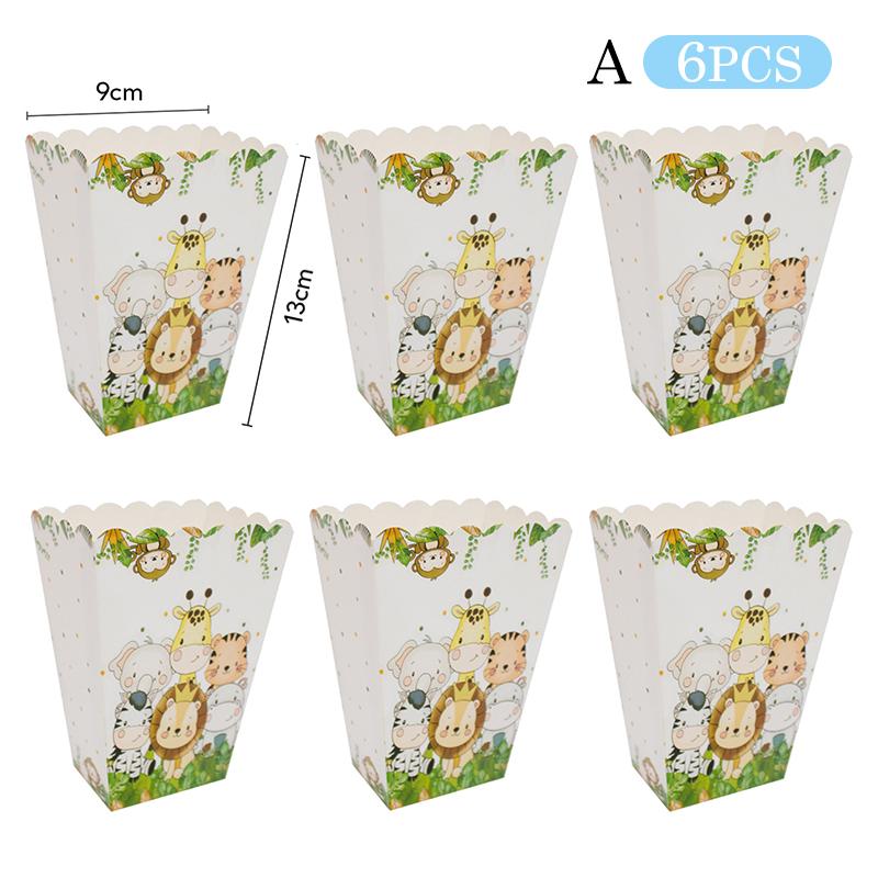 

6 шт. Коробка для попкорна в стиле джунглей Стакан Украшение для вечеринки по случаю дня рождения в джунглях Детский Мальчик Сафари День рождения Свадьба Вечеринка Принадлежности Детский душ