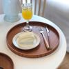 Vintage Round Serving Tray Wooden 21/24/27/30/33cm Decorative Tray Tea Food Tray Coffee Home Table
