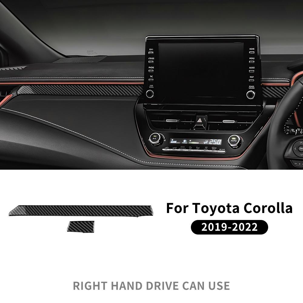 

Наклейка из настоящего мягкого углеродного волокна для Toyota Corolla 2019 2020 2025 2025 2025 2025 Панель полосы для второго пилота RHD LHD Аксессуары для интерьера