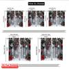 2D flat printing 2pcs Christmas Window Curtains With snowflakes_ red balls and green plants Polyester Without Electricity