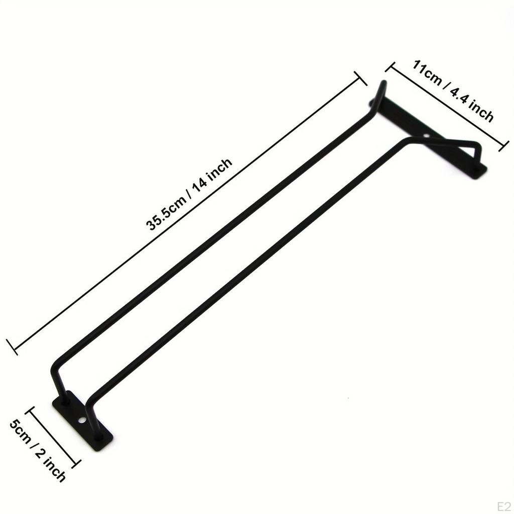 Under Cabinet Wine Glass Holder Rack Iron Storage Hanger Glassware Drying Hanger,