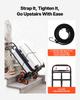 VEVOR Stair Climbing Cart, 100 Kg Stair-Climbing Capacity, Heavy-Duty Folding Trolley Cart with Telescoping Handle, 6 Wheels and 2 Bungee Cords