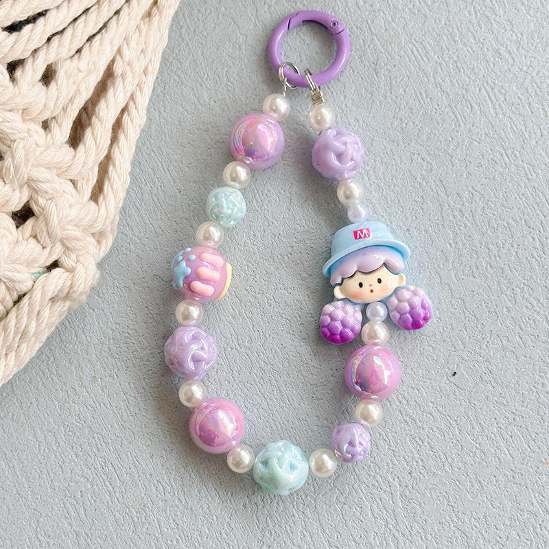 Molinta Beads Mobile Phone Chain Charm Keychain Girl Woman Cell Phone Case  Pendant Key Strap Rope